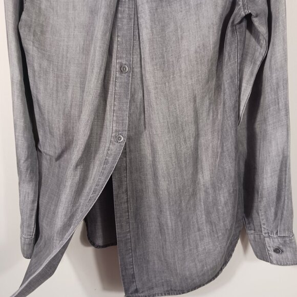 Cloth & Stone Anthropologie S Gray Chambray Button Down Front W Back Button Down - Picture 4 of 16